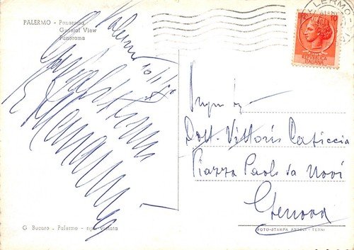 Cartolina Palermo Panorama da arcate di Castello Utveggio 1955 | Immagine Gallery 2