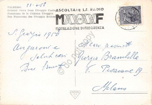 Cartolina Palermo Panorama da Castello Utveggio 1958 | Immagine Gallery 2