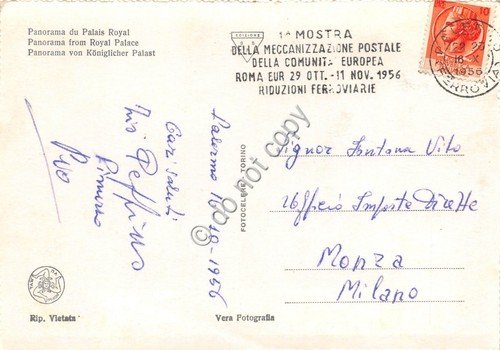 Cartolina Palermo Panorama da Palazzo Reale 1956