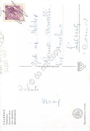 Cartolina Palermo Panorama dall'alto