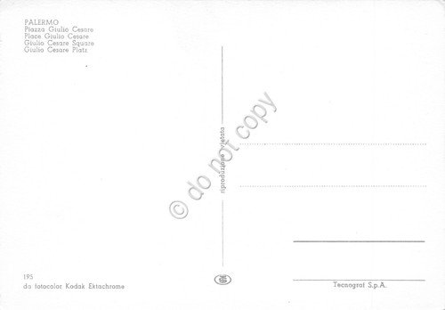 Cartolina Palermo Piazza Giulio Cesare animata auto monumento | Immagine Gallery 2