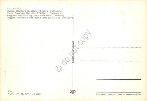 Cartolina Palermo Piazza Ruggero Settimo Teatro Politeama auto d'epoca | Immagine Gallery 2