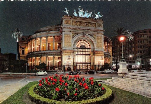 Cartolina Palermo Politeana Garibaldi Notturno | Immagine principale