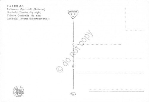 Cartolina Palermo Politeana Garibaldi Notturno | Immagine Gallery 2