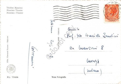 Cartolina Palermo Teatro Massimo animata 1957 | Immagine Gallery 2