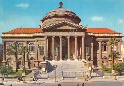 Cartolina Palermo Teatro Massimo Timbro a targhetta 113 1970 | Immagine Gallery 2