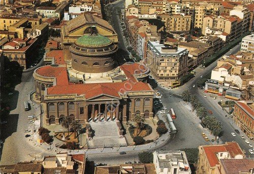 Cartolina Palermo Teatro Massimo visto da aereo 1977 timbro a … | Immagine principale
