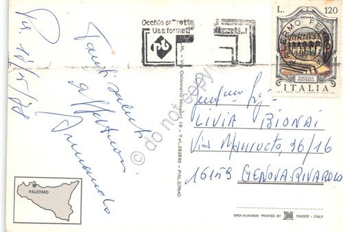 Cartolina Palermo varie vedute timbro PT 1978
