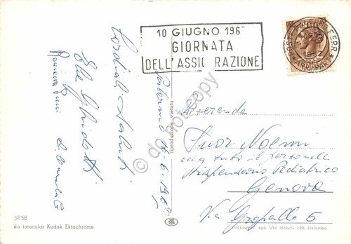 Cartolina Palermo vedute varie Timbro Giornata dell'assicurazione 1967