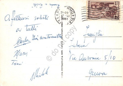 Cartolina Palermo Villa Giulia 1951 | Immagine Gallery 2