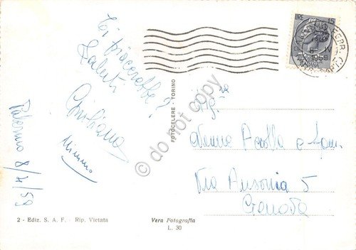 Cartolina Palermo vista del porto da Monte Pellegrino 1959