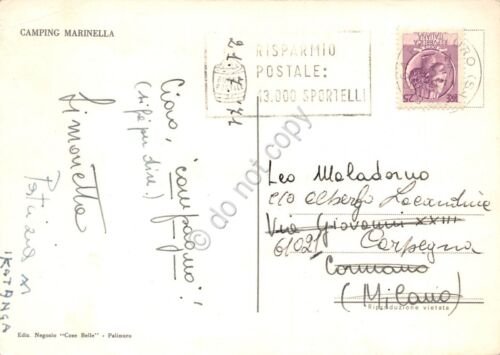 Cartolina Palinuro Camping Marinella 1971 (Sondrio)