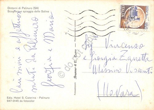 Cartolina Palinuro dintorni spiaggia delle Saline Ed Hotel S. Caterina
