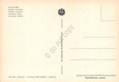 Cartolina Palinuro Grotta Azzurra anni '80