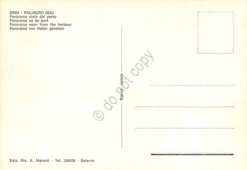 Cartolina Palinuro panorama dal porto case alberghi anni '80