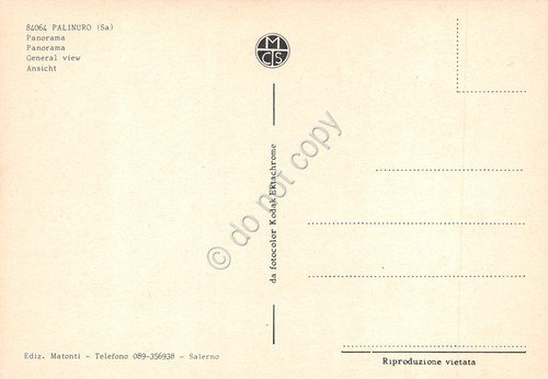 Cartolina Palinuro panorama lato Saline anni '70
