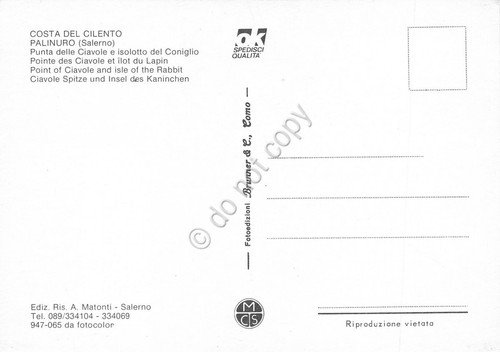 Cartolina Palinuro Punta delle Ciavole Isolotto Coniglio