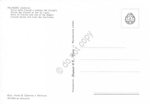 Cartolina Palinuro Punta delle Ciavole Isolotto del Coniglio macchiata (Salerno)