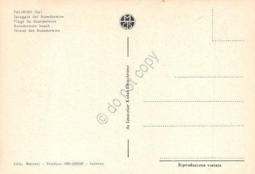 Cartolina Palinuro Spiaggia Buondormire dall'alto barche animata anni '70 | Immagine Gallery 2