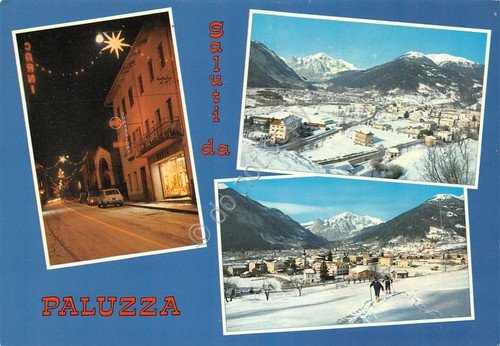 Cartolina Paluzza vedute Via Roma Panorama Notturno (Udine) | Immagine principale