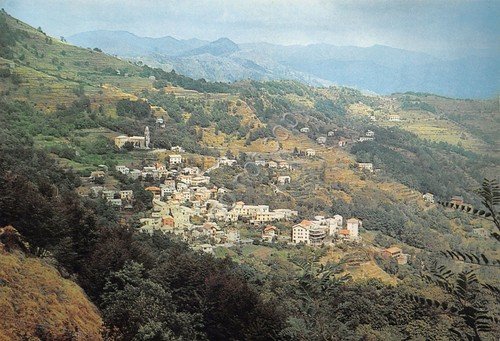 Cartolina Pannesi di Lumarzo panorama anni '70