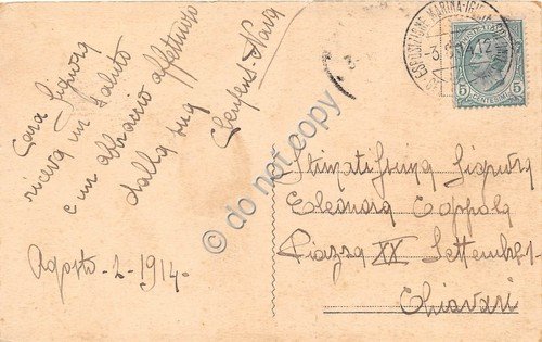 Cartolina Panorama con ponte e fiume poesia Bertacco 1914 | Immagine Gallery 2