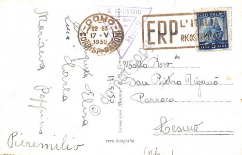 Cartolina Panorama da San Maurizio 1950