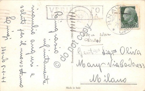 Cartolina Panorama mare luci e tenebre 1941