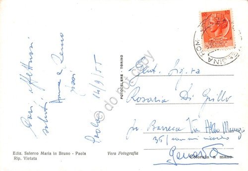 Cartolina Paola Pietra del Miracolo 1955 colorata | Immagine Gallery 2
