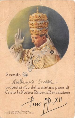 Cartolina Papa Pio XII Benedizione Giubileo 1942