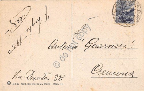 Cartolina Paraggi Castello 1950 Ed. Brunner