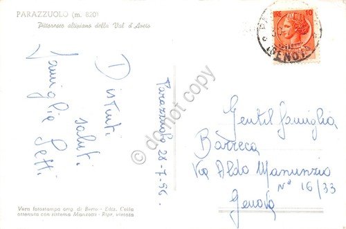 Cartolina Parazzuolo panorama 1956 | Immagine Gallery 2