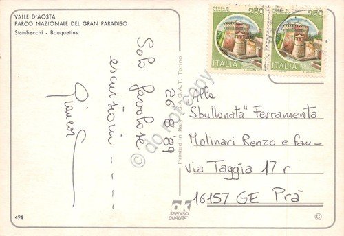 Cartolina Parco Nazionale del Gran Paradiso stambecchi 1989 | Immagine Gallery 2