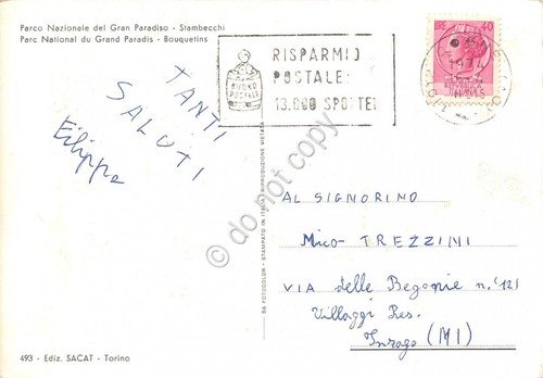 Cartolina Parco Nazionale Gran Paradiso Stambecchi 1974 (Aosta) | Immagine Gallery 2