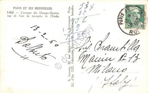 Cartolina Paris Avenue Champs Elysee vue de Arc de Triomphe … | Immagine Gallery 2