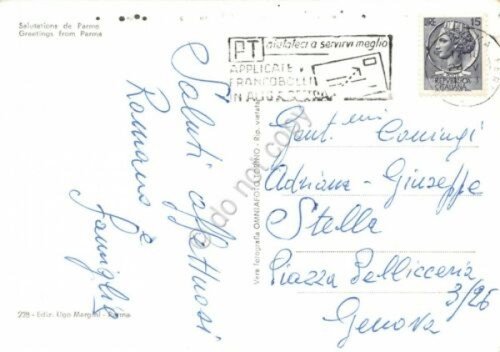 Cartolina Parma vedute timbro targhetta PT | Immagine Gallery 2