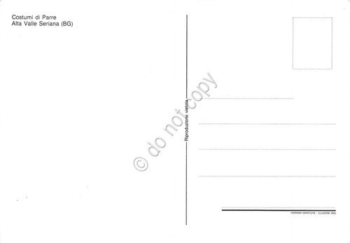 Cartolina Parre Alta Val Seriana costumi tradizionali donna al lavoro … | Immagine Gallery 2