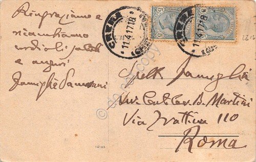 Cartolina pascolo con pastorella Nel Rivo Prof S. Bruzzi 1917