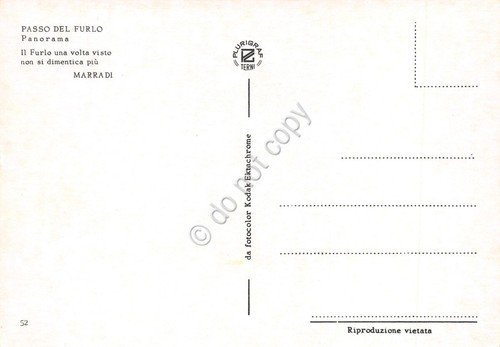 Cartolina Passo del Furlo Panorama al retro frase di Marradi
