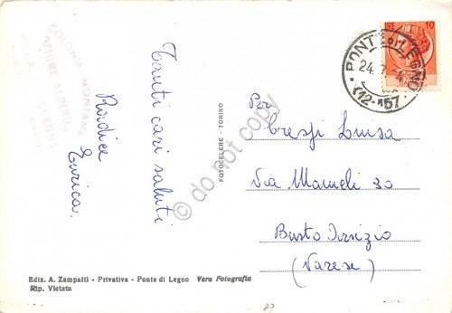 Cartolina Passo del Gavia Lago Nero Cima Pietra Rossa