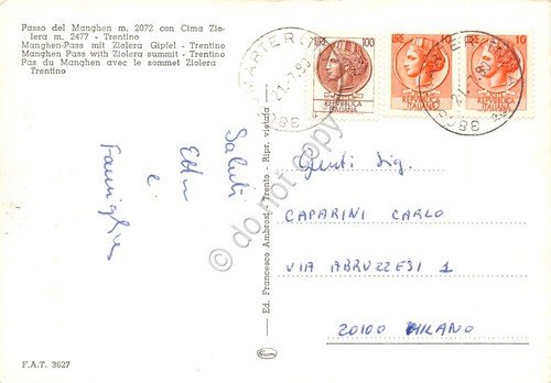 Cartolina Passo del Manghem Cima Ziolera auto animata 1980 | Immagine Gallery 2