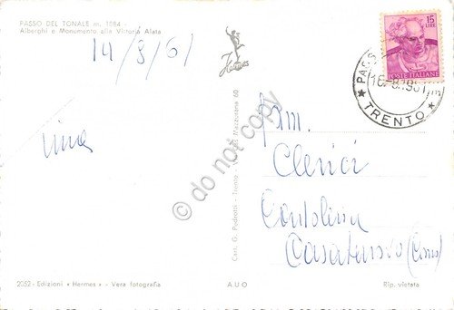 Cartolina Passo del Tonale Alberghi e Monumento alla Vittoria Alata … | Immagine Gallery 2