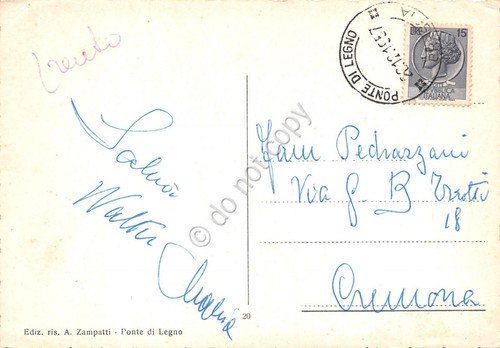 Cartolina Passo del Tonale Campi di neve 1957 | Immagine Gallery 2