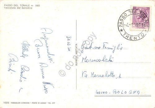 Cartolina Passo del Tonale Fiaccolata dal Serodine fuochi artificiali 1970 | Immagine Gallery 2