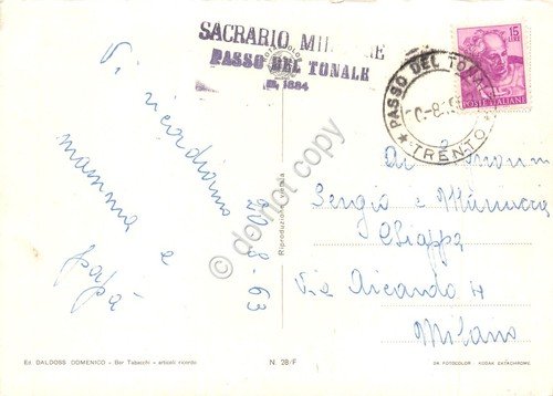 Cartolina Passo del Tonale grafica vedute varie timbro 1963 | Immagine Gallery 2