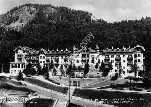 Cartolina Passo della Mendola Grand Hotel Penegal 1954