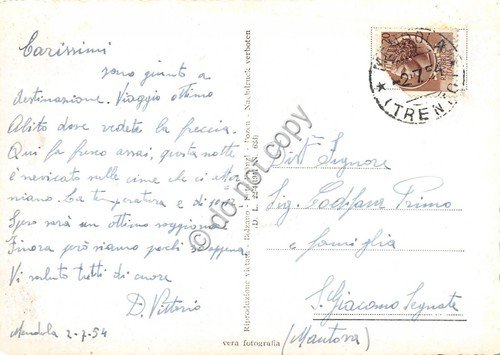 Cartolina Passo della Mendola Grand Hotel Penegal 1954