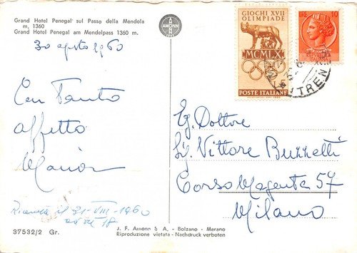 Cartolina Passo della Mendola Grand Hotel Penegal 1960 | Immagine Gallery 2