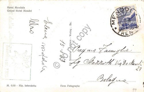 Cartolina Passo della Mendola Hotel Mendola 1949 | Immagine Gallery 2
