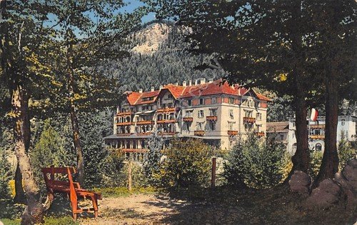 Cartolina Passo della Mendola I grandi Alberghi della Mendola 1938